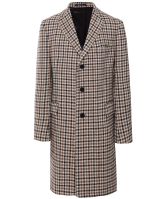 J. Blades Brown Virgin Wool Gun Club Check Overcoat | Jules B