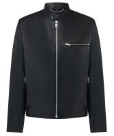 Pal Zileri Navy Leather Bomber Jacket | Jules B