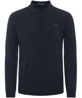 Fred Perry Knitted Long Sleeve Polo Shirt