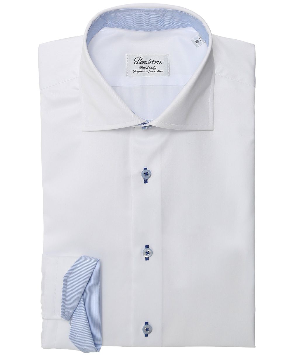 Fitted Body Stripe Trim Shirt