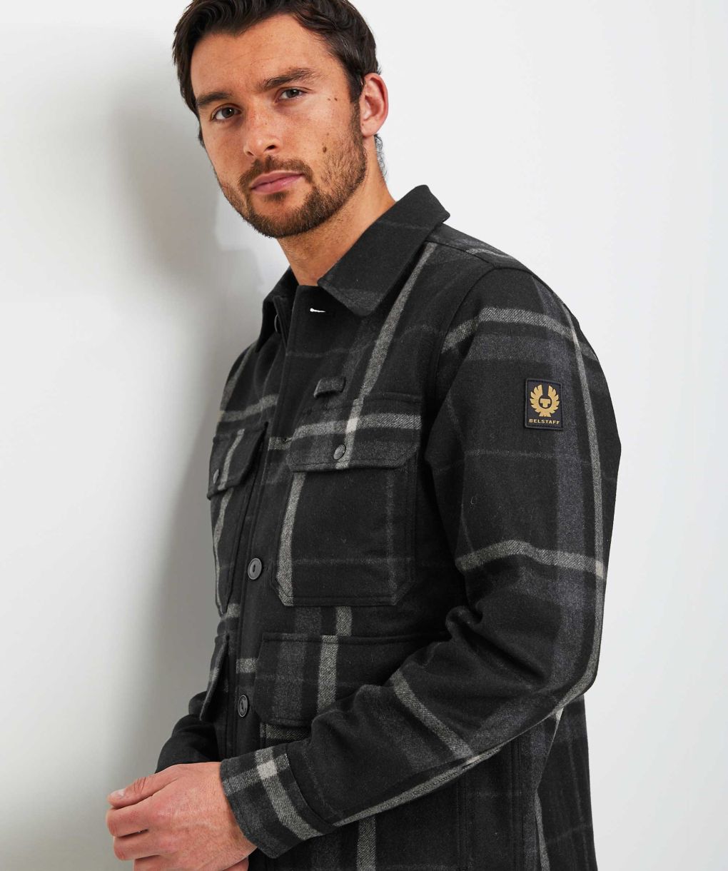Belstaff Grey Wool Blend Forge Jacket