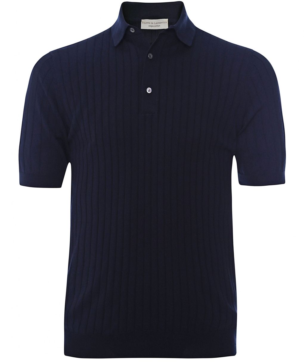 Filippo De Laurentiis Crepe Cotton Ribbed Polo Shirt | Jules B