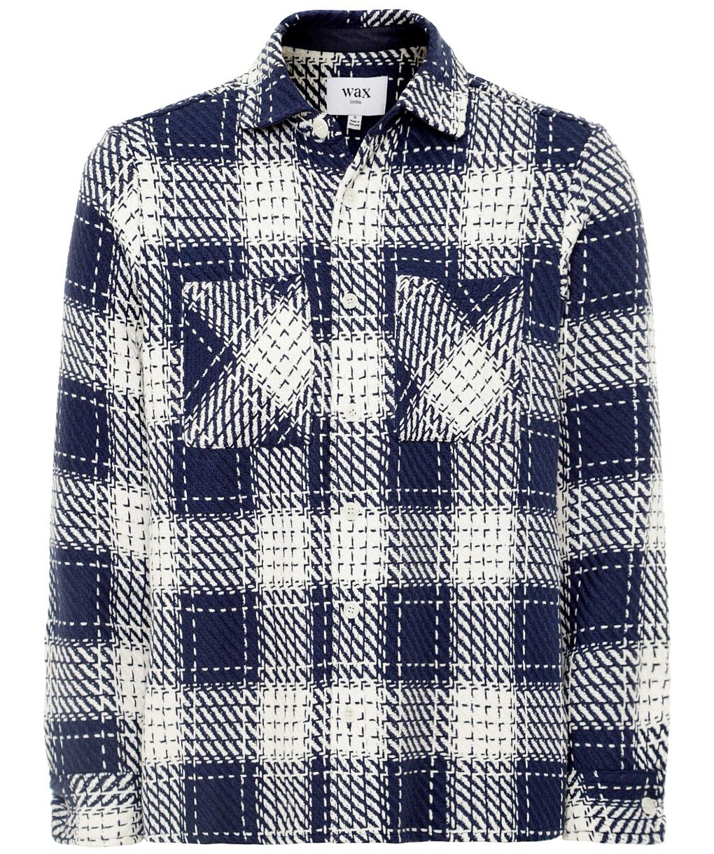 Wax London Beatnik Check Whiting Overshirt