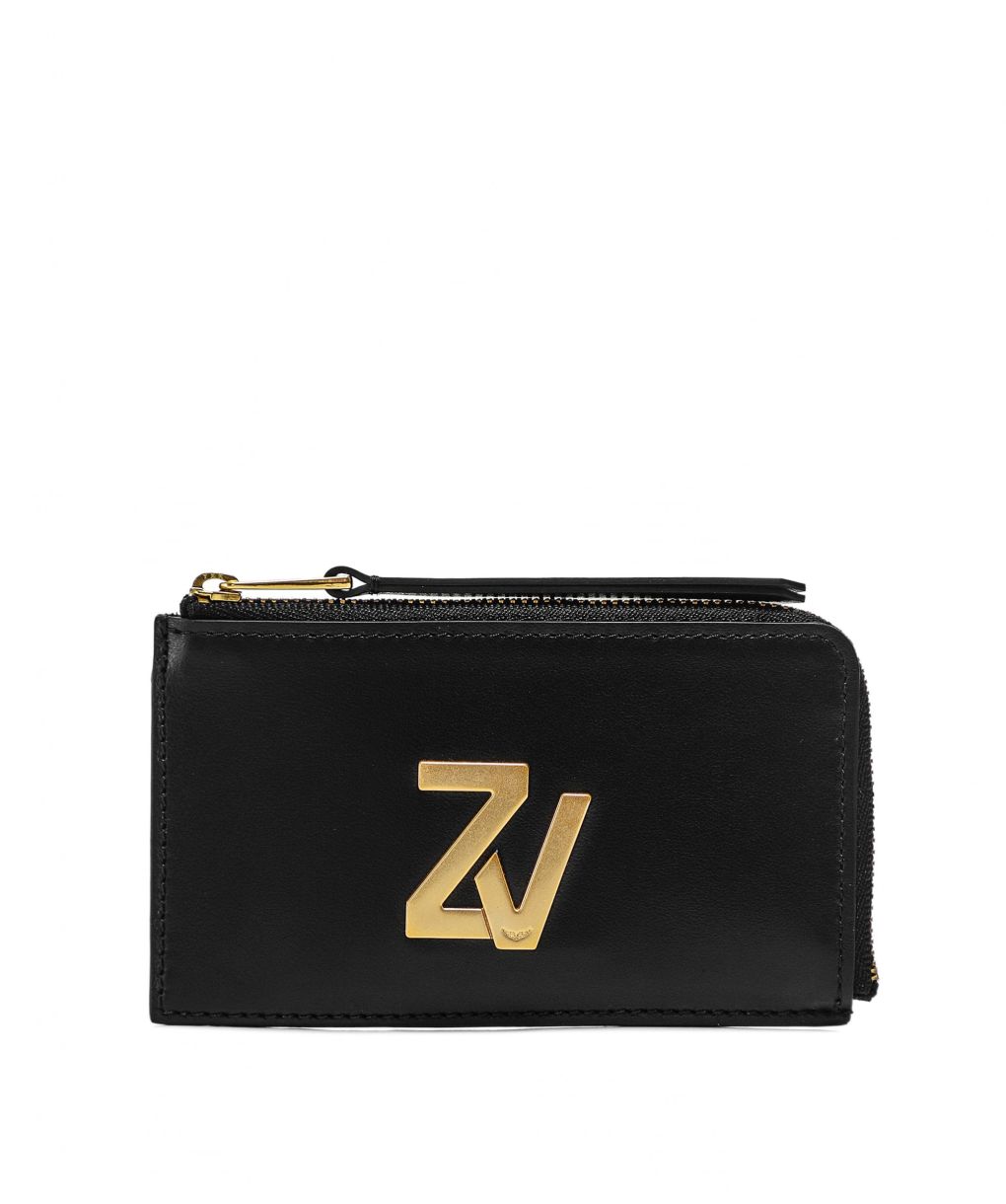 Zadig & Voltaire Black ZV Initial Medium Leather Card Holder | Jules B