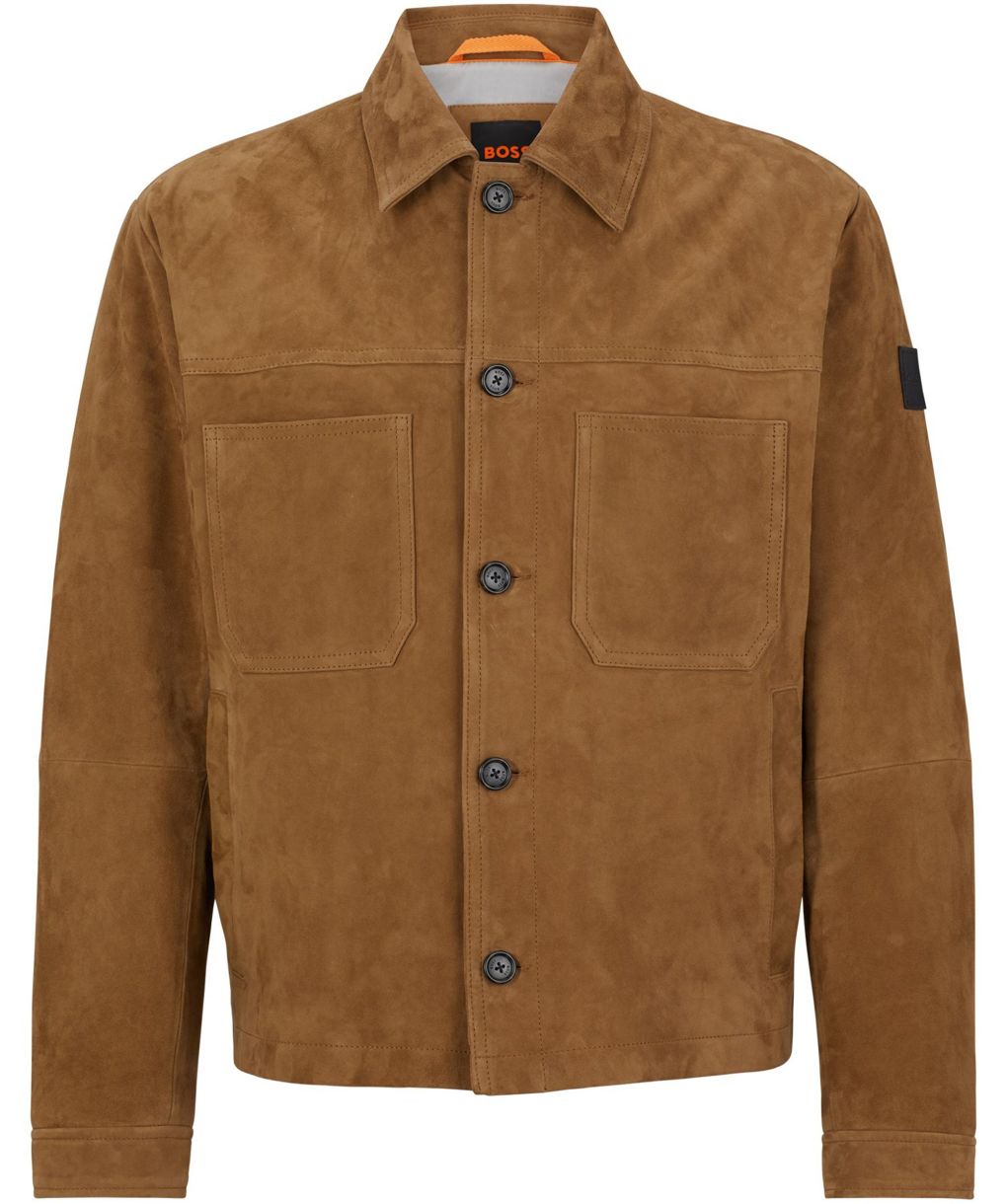 A subjjject Suede Touch Box Jacket BOSS - Suede jacket with cotton