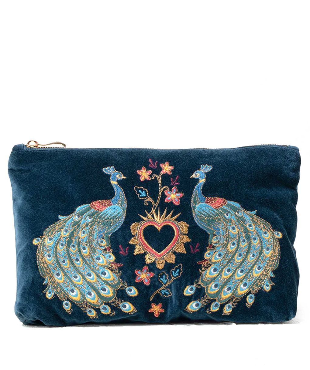 Elizabeth Scarlett Peacock Floral Everyday Pouch | Jules B