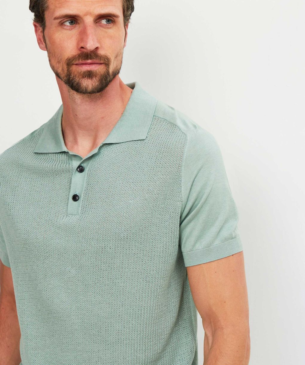 Pal Zileri Silk Cotton Knitted Polo Shirt