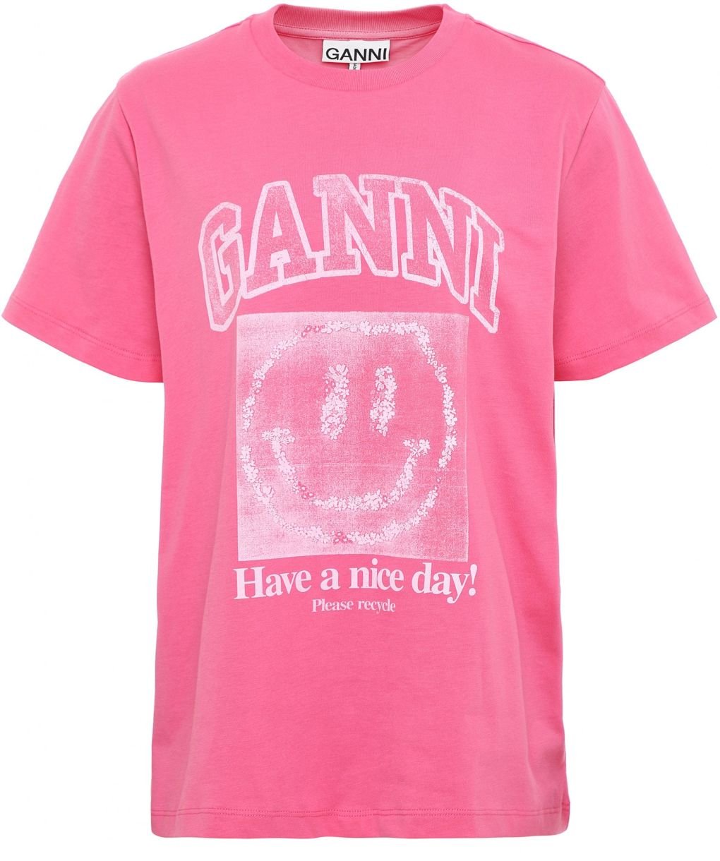 Tシャツ・カットソー GANNI Woman T-Shirt Pink T40903683 868 Sale | Printed Tees & T-Shirts | GANNI US