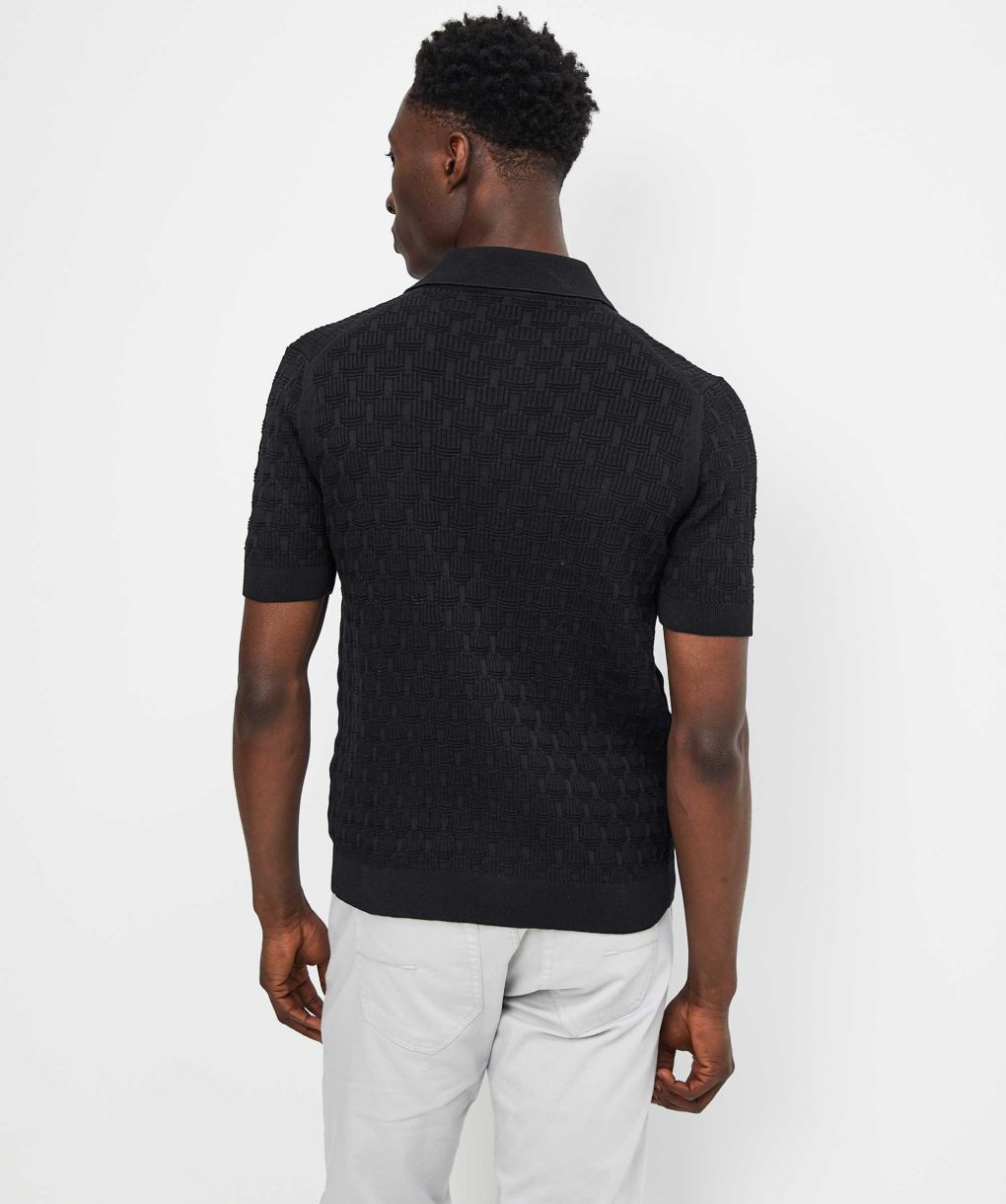 Filippo De Laurentiis Crepe Cotton Button Polo Shirt