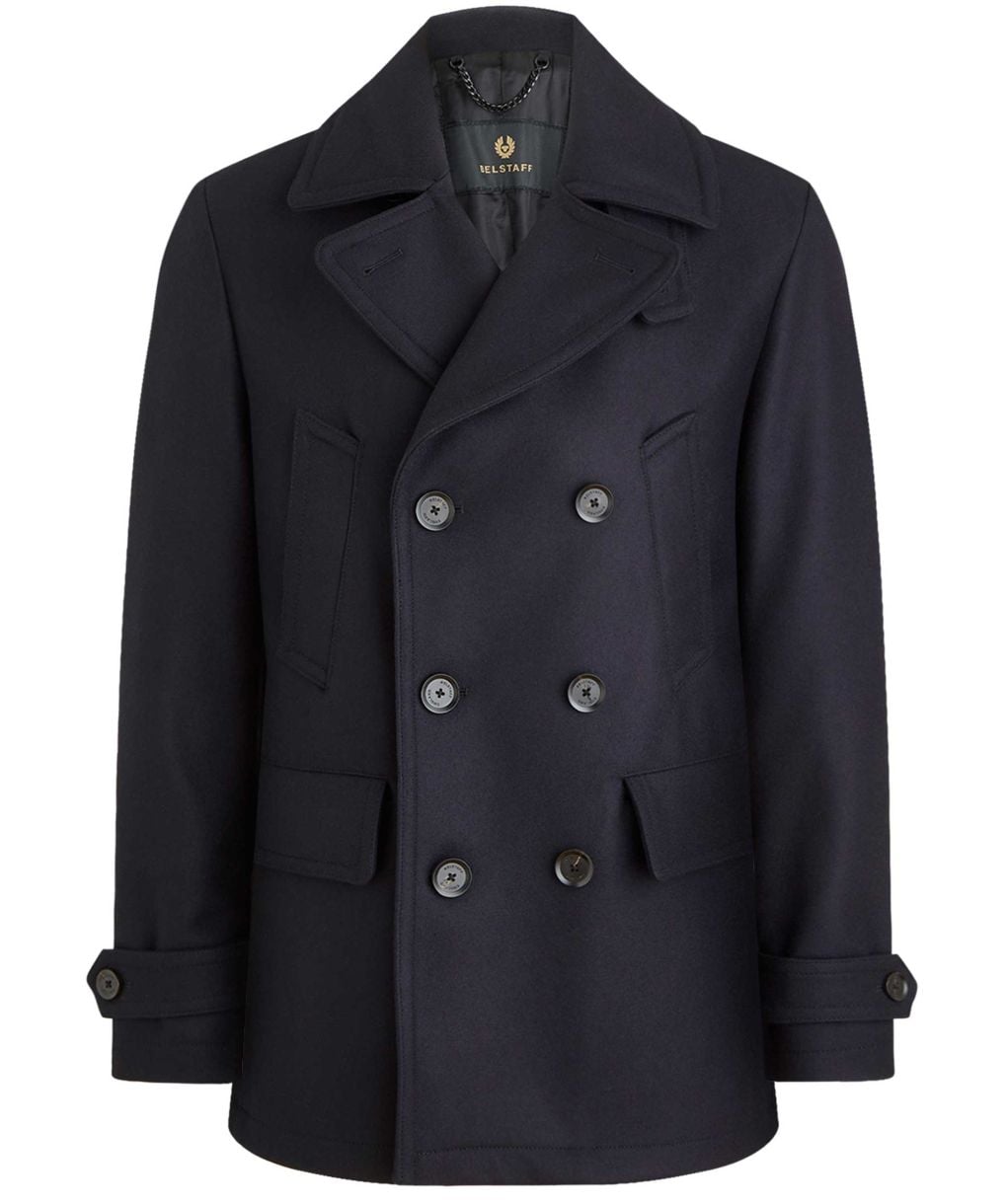 Belstaff Navy Wool Cashmere Milford Peacoat