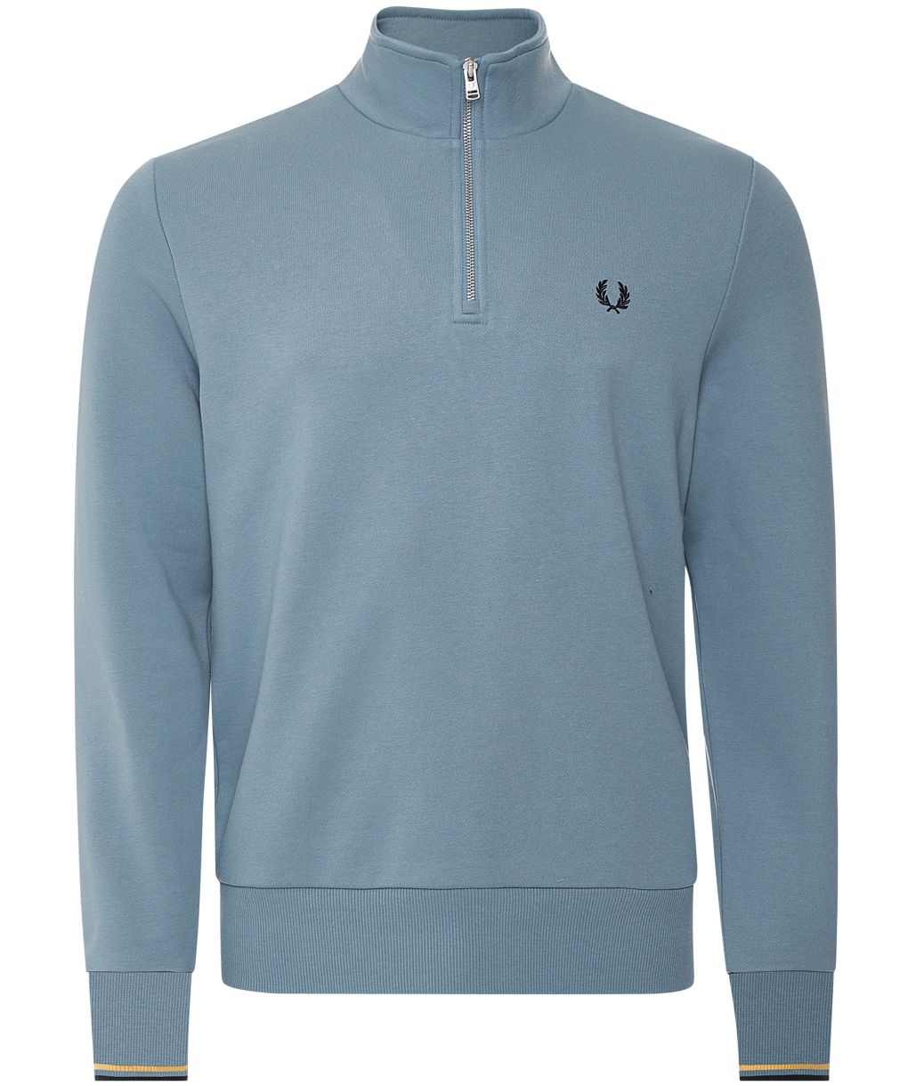 Fred Perry Ash Blue Half Zip Sweatshirt Jules B