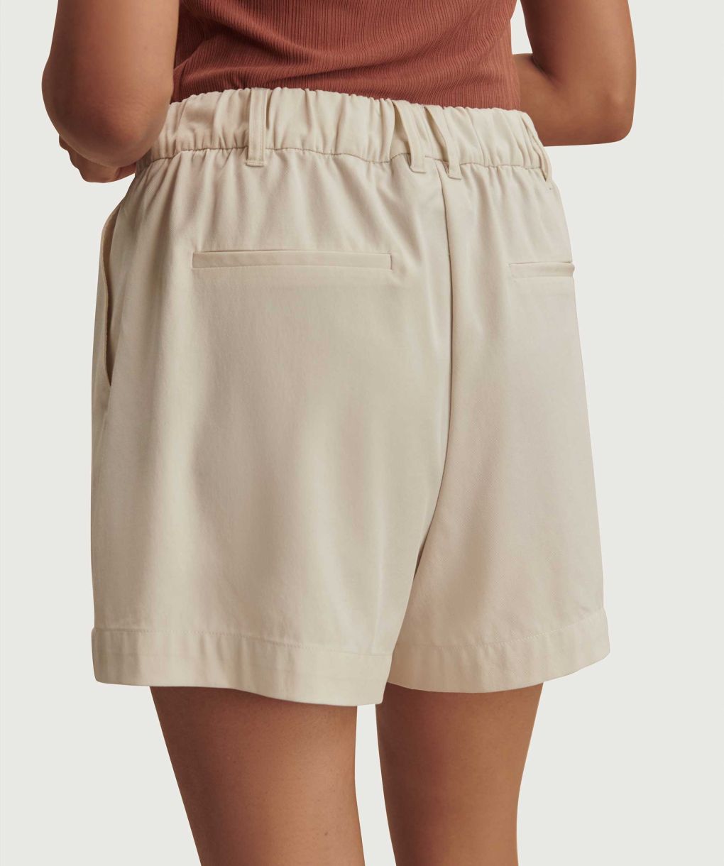 Desigual Pearl Harbour Shorts Donna - Pantaloni Corti Floreali In Tencel™ Beige (Taglia S)