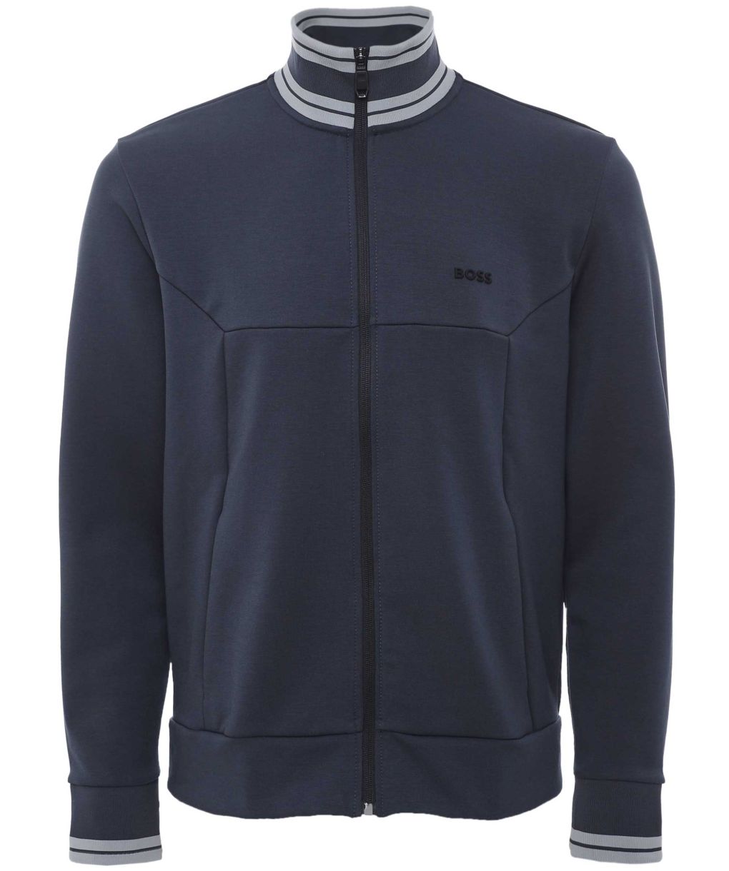 BOSS Dark Blue FZ Zone Zip Sweatshirt