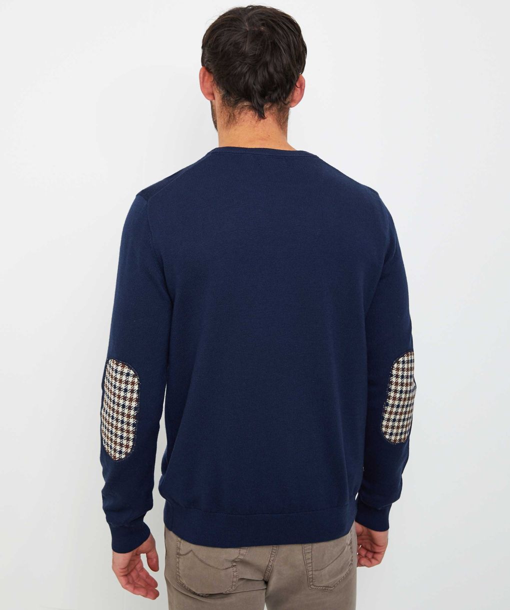 Aquascutum Elbow Patch Jumper Aquascutum Club Check Patch Jumper