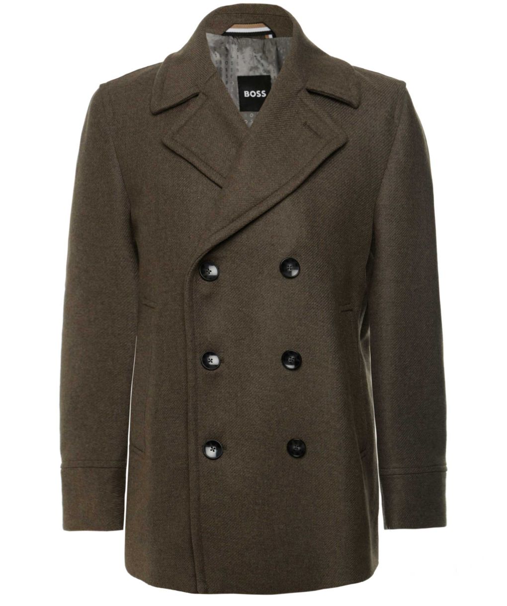 Caban Slim BOSS Pour Homme - Laine Et Cachemire - Coupe Ajustée - Longueur Dos 82 Cm - Style élégant - 7