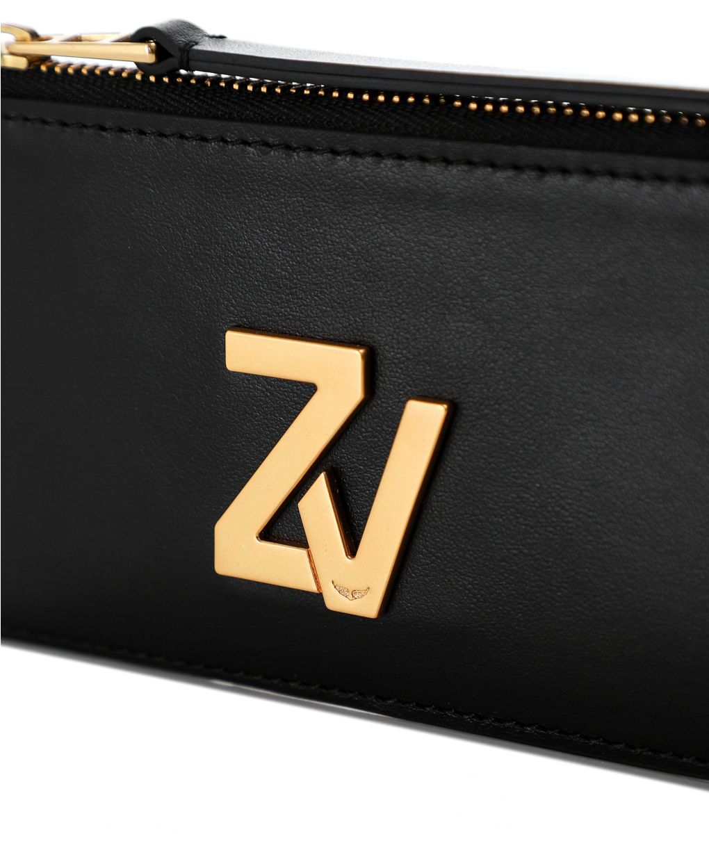 Zadig & Voltaire Black ZV Initial Medium Leather Card Holder