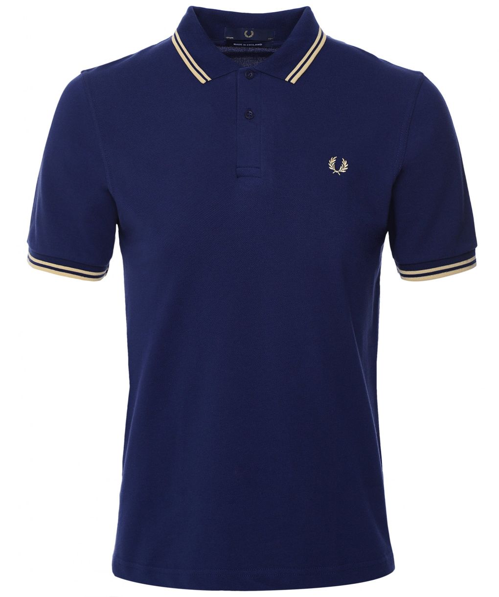 トップス FRED PERRY The Fred Perry Shirt - M12 M12 - Navy / Ice / Ice | The Fred Perry Shirt | Men's Short