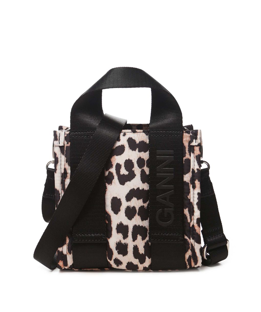 バッグ GAMNI RECYCLED TECH MINI SATCHEL LEOPARD GANNI Recycled Tech Leopard Mini Satchel | Shopbop