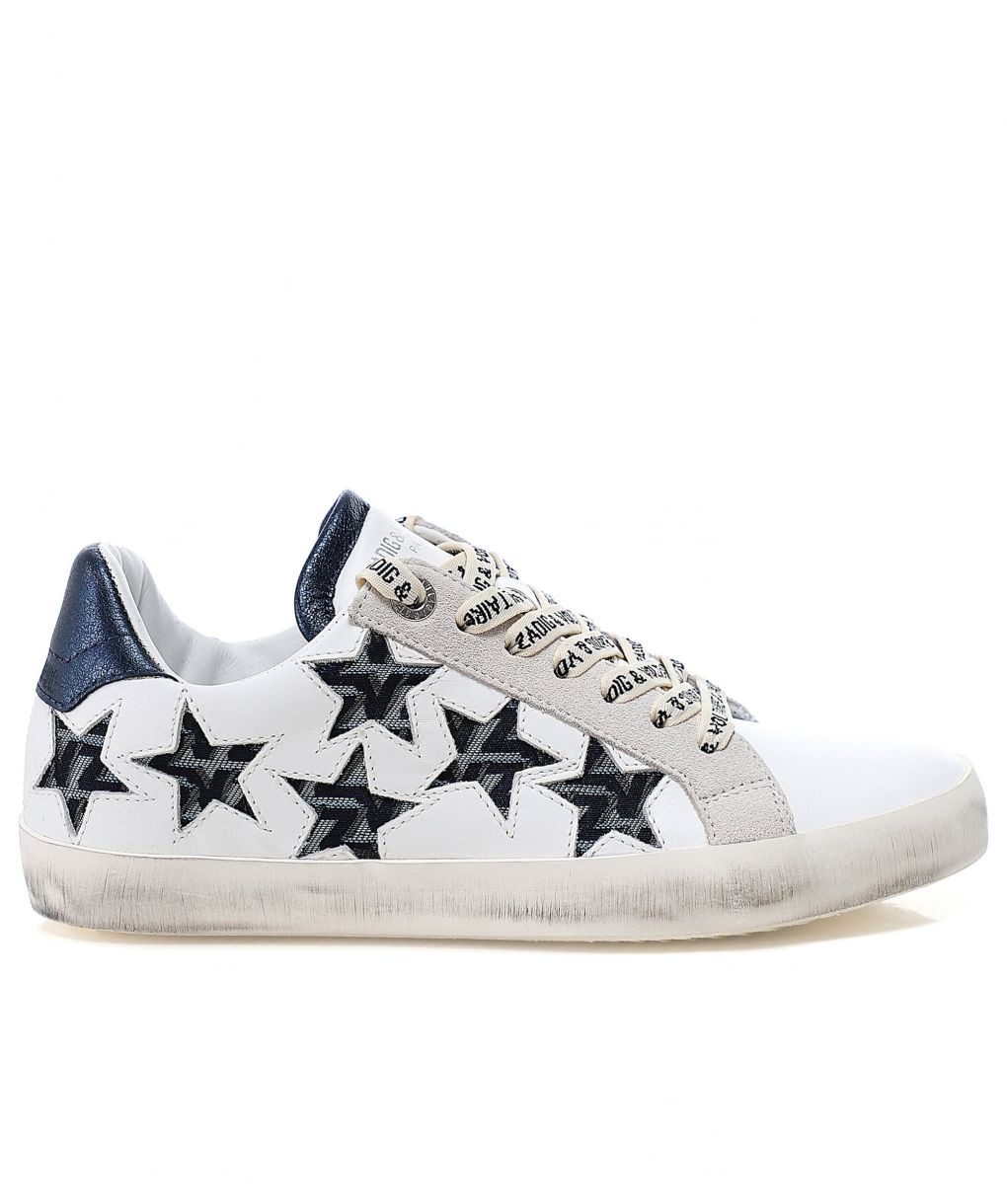 Zadig & Voltaire White Zadig Used Star Leather Trainers | Jules B