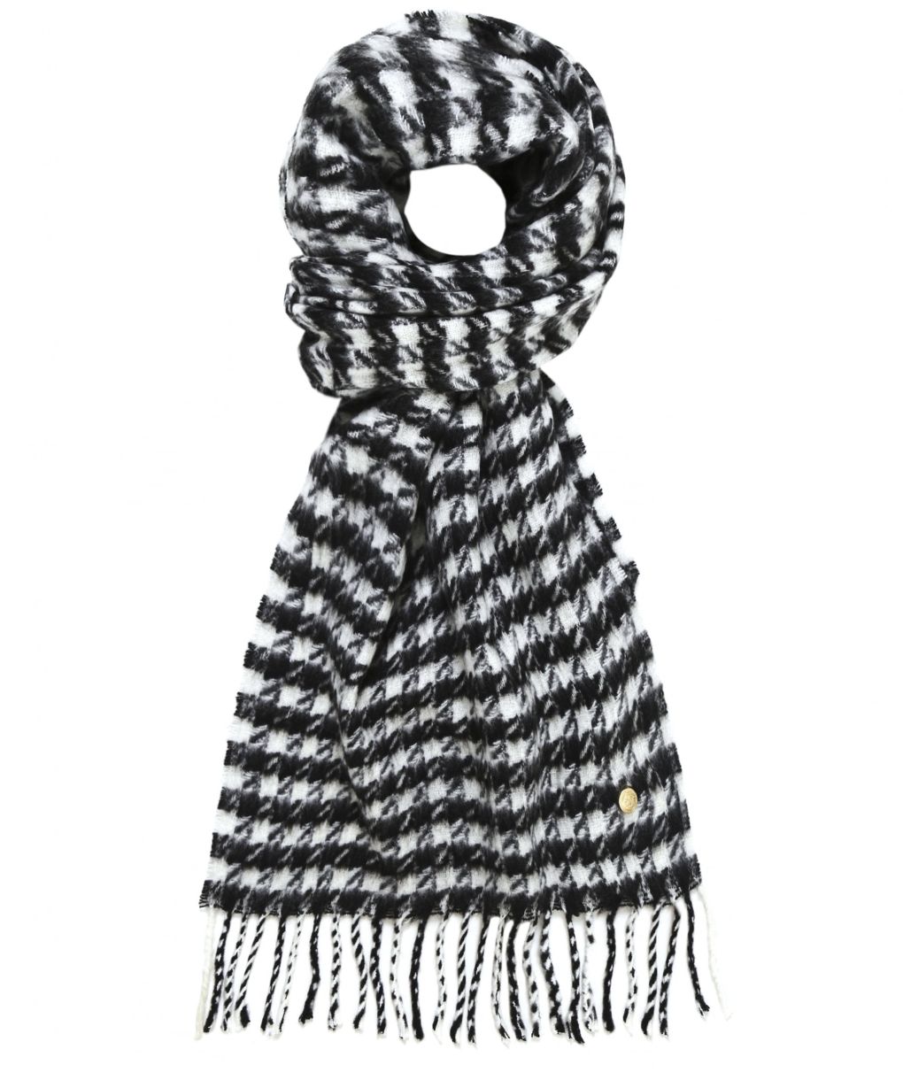 Holland Cooper Houndstooth HC Chelsea Scarf | Jules B