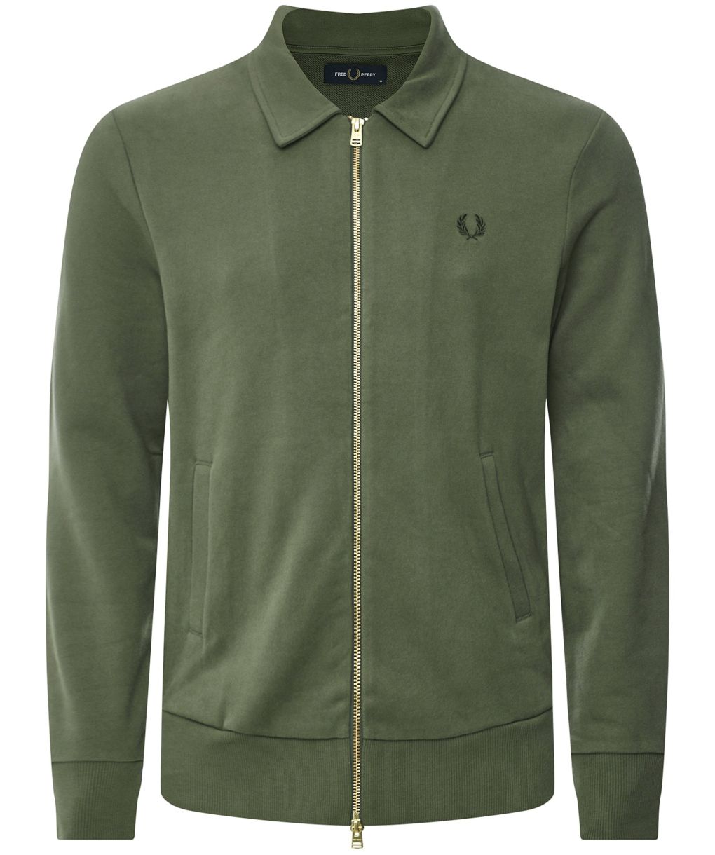 Fred Perry Green Zip-Through Collar Sweatshirt