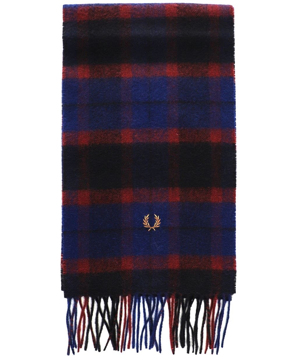 Fred Perry Oxblood Lambswool Tartan Scarf | Jules B