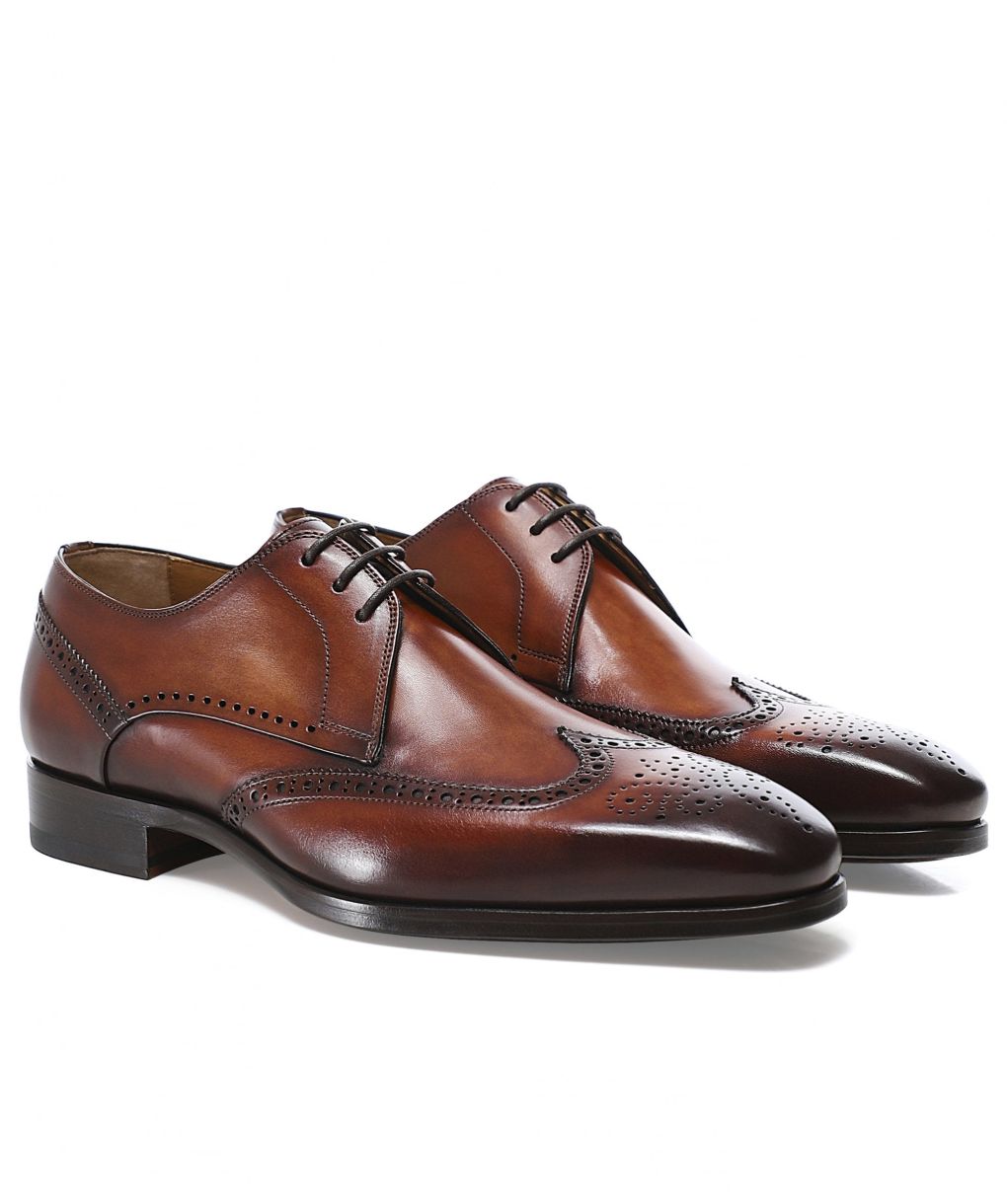 Magnanni Brown Leather Derby Brogues 