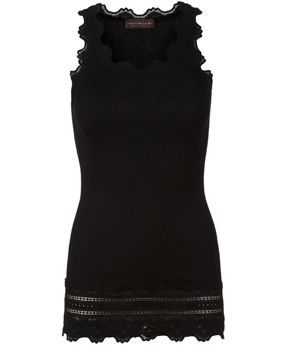 Silk Lace Hem Tank Top