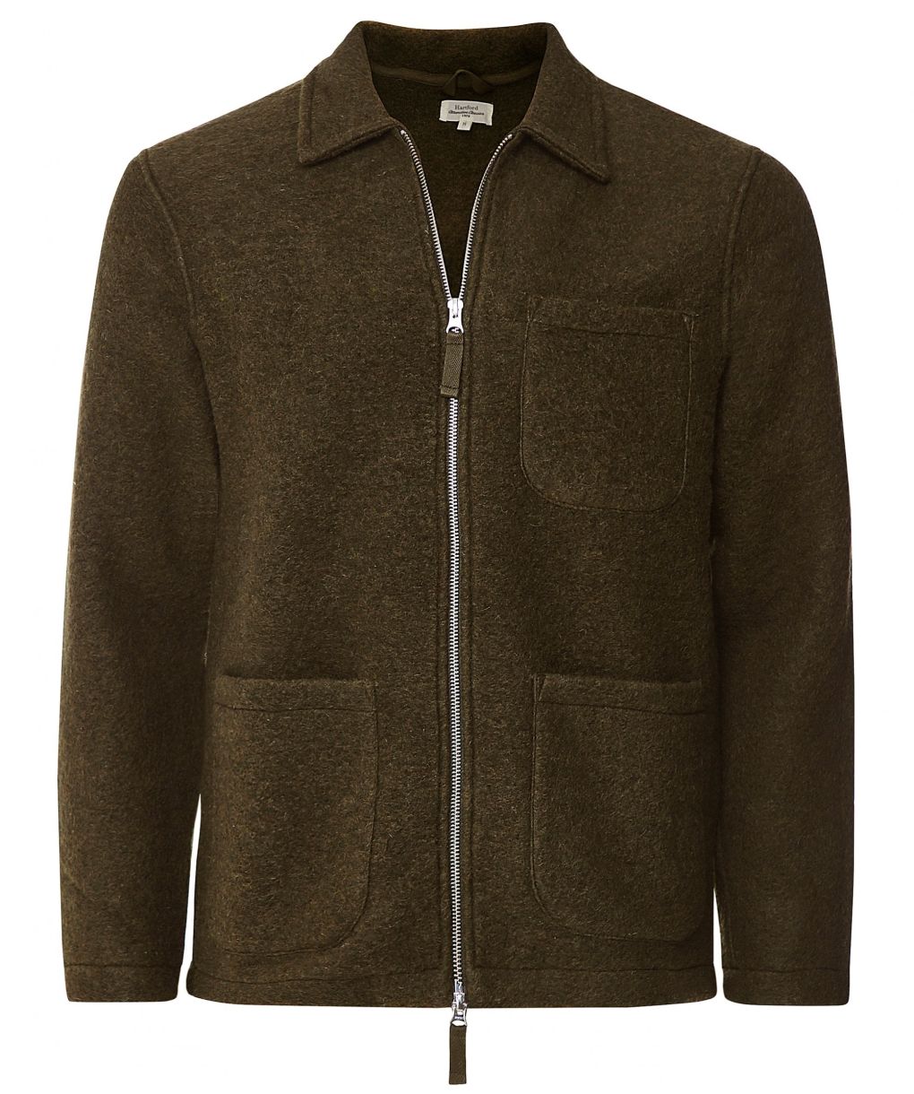 Hartford Boiled Wool Zip-Through Jacket | Jules B