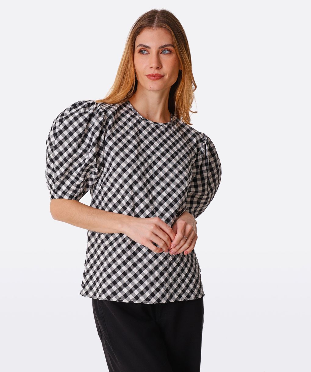 Her lip to♡ Puff Sleeve Checked Set-up 【公式通販】