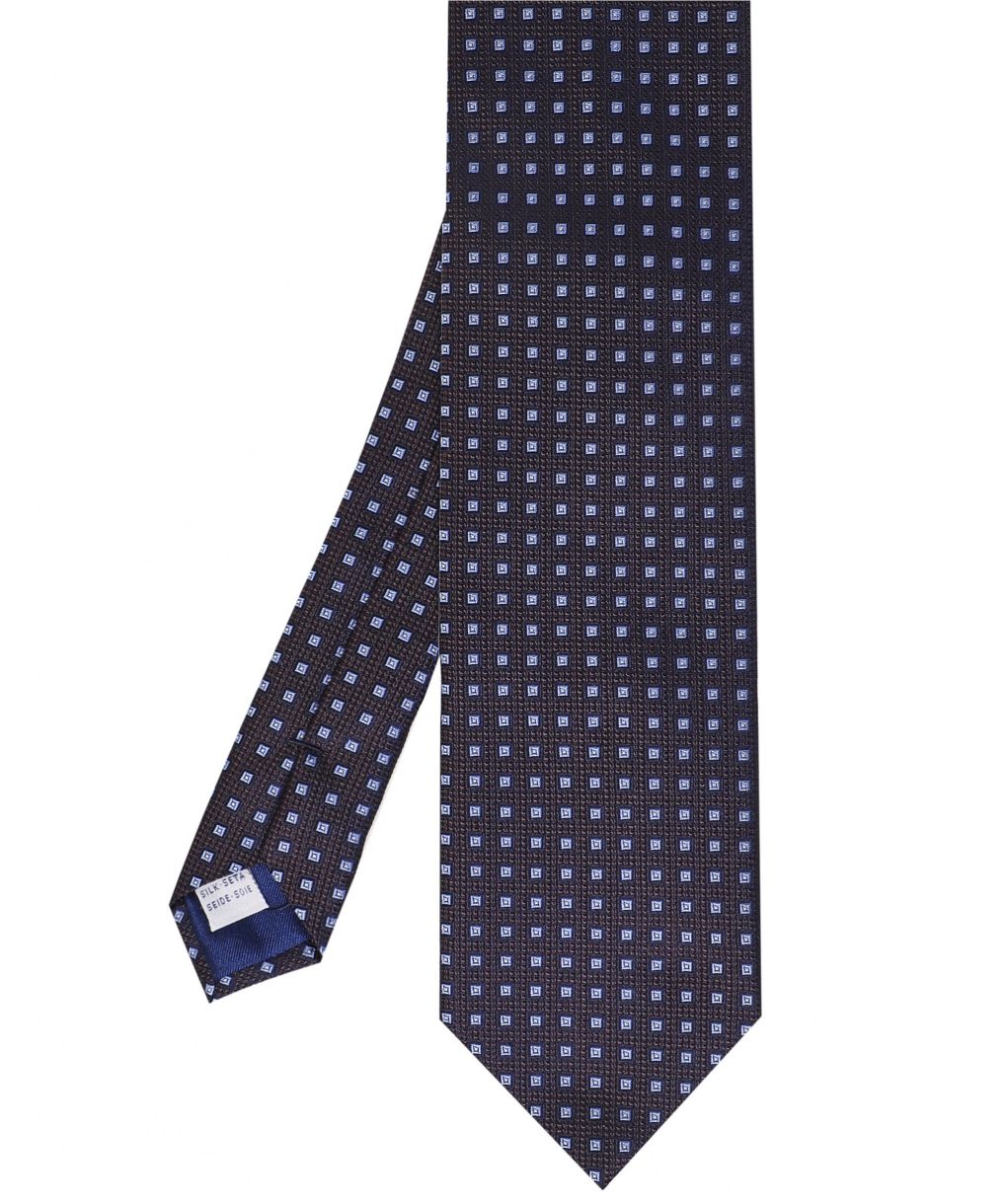 Textured Silk Geometric Print Tie