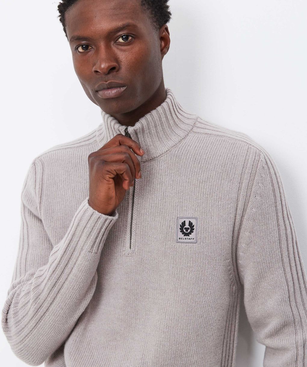 Belstaff Lambswool Quarter Zip Watch Jumper