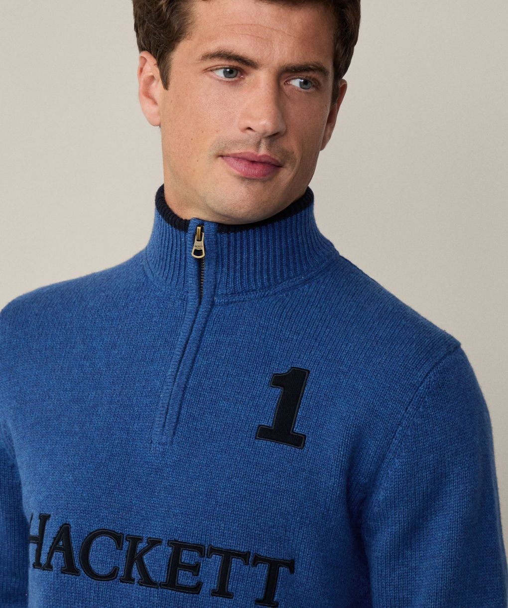 Hackett Merino Heritage Half-Zip Jumper