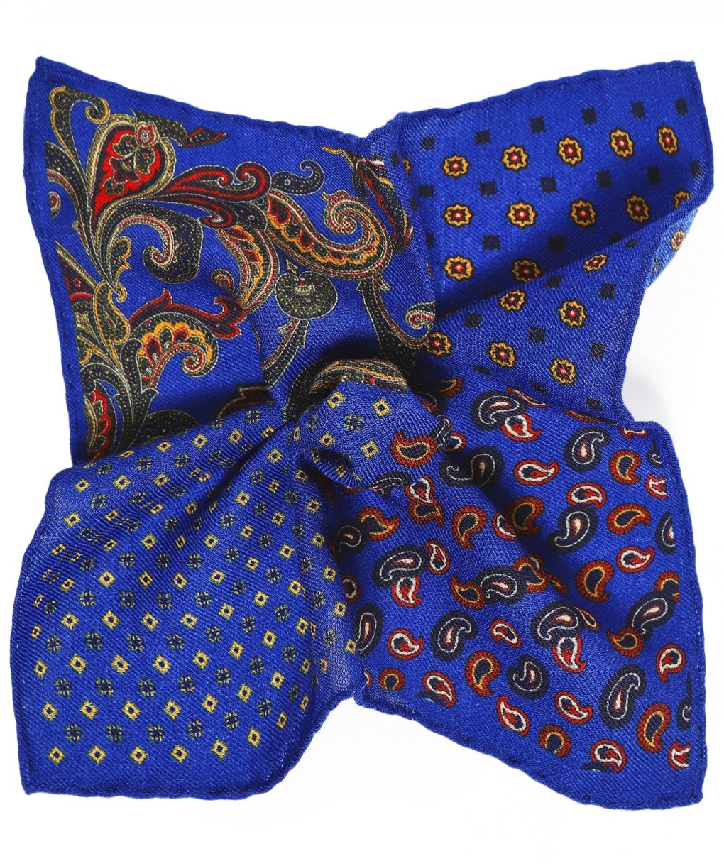 Wool Paisley Pocket Square