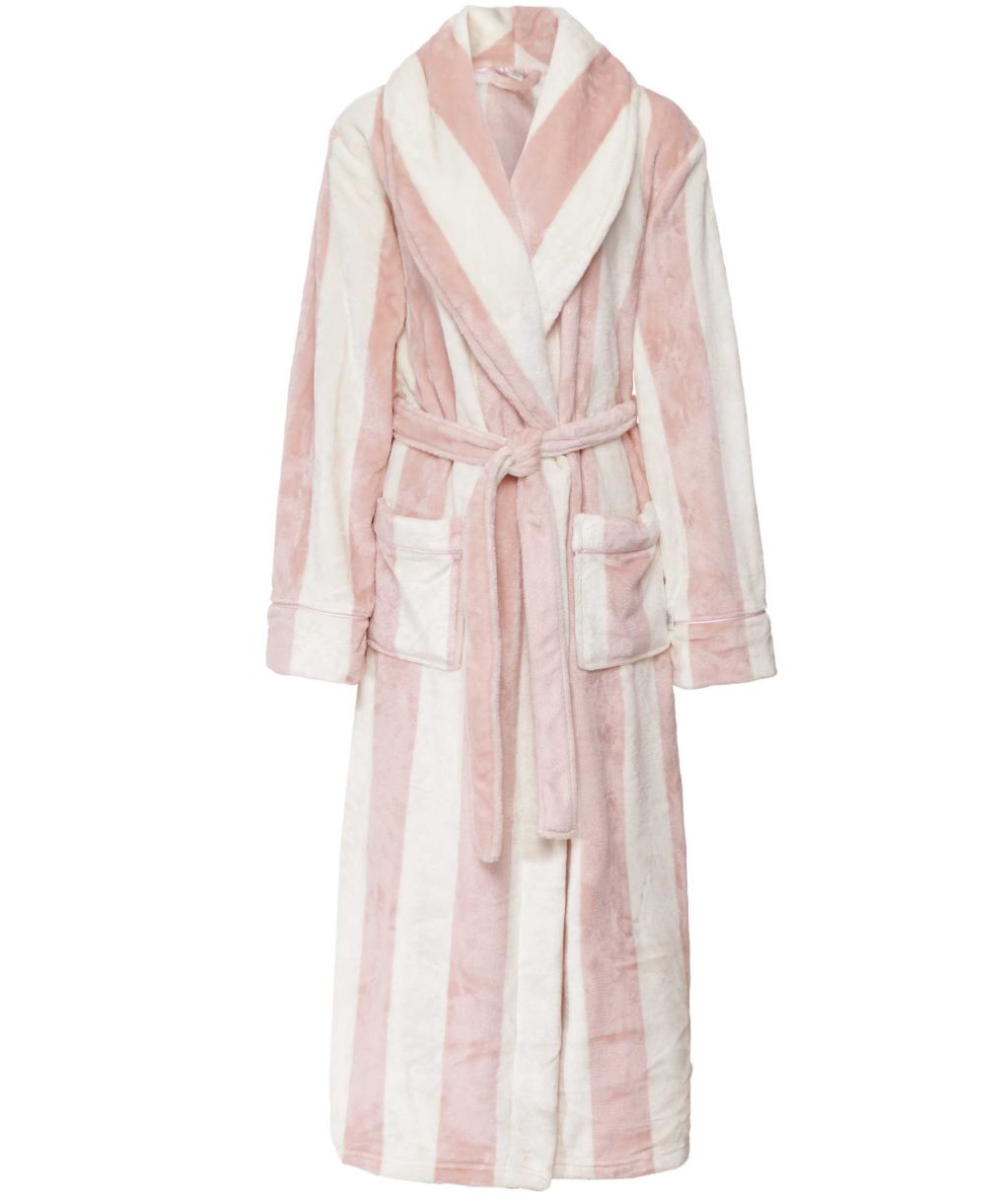 Chelsea Peers Fleece Stripe Long Dressing Gown | Jules B Chelsea Peers Fleece Stripe Long Dressing Gown | Jules B