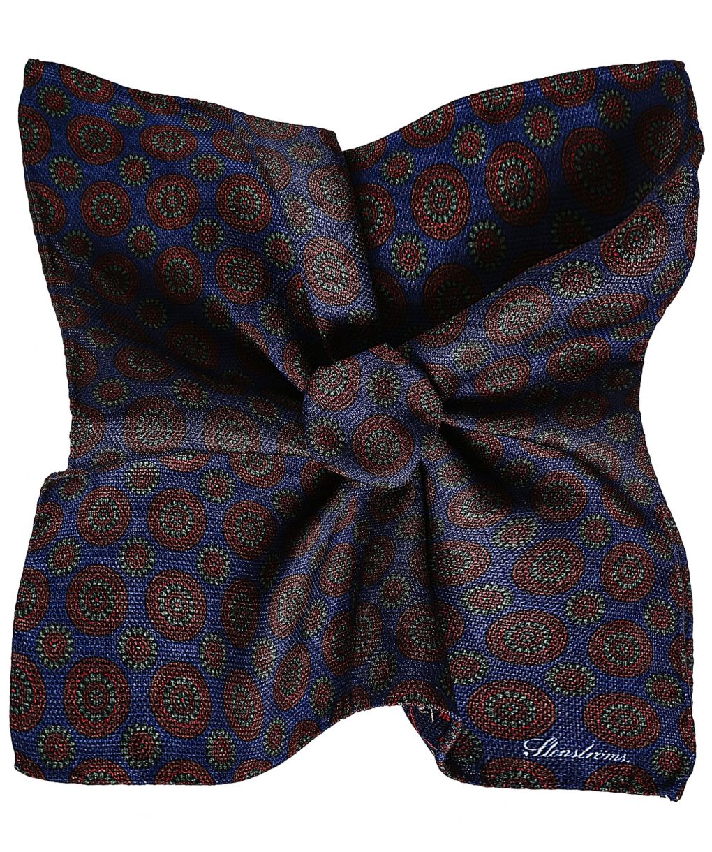 Silk Geometric Print Pocket Square