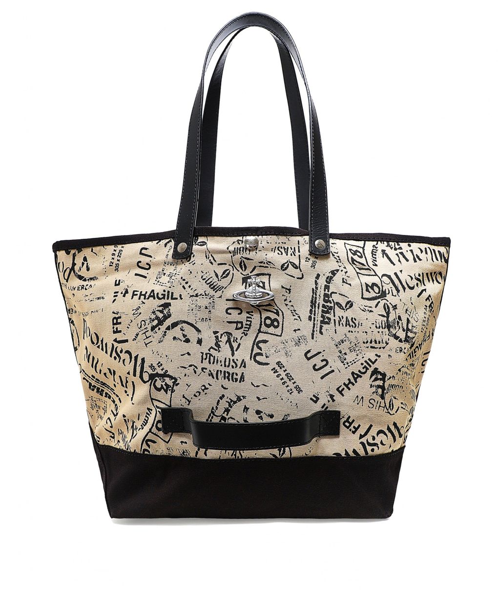VivienneWestwood BigOrb CanvasLeatherBag