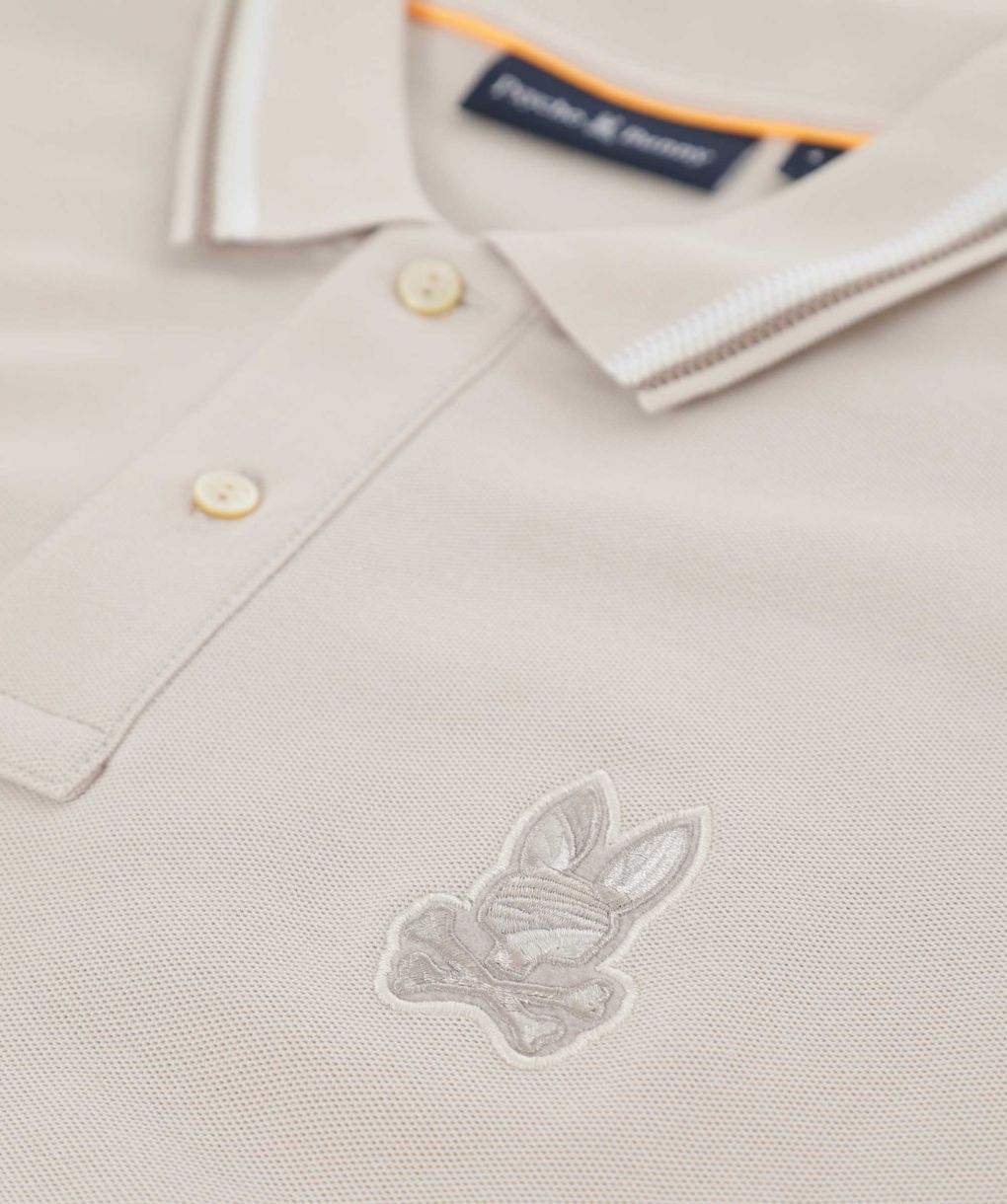 Psycho Bunny Kids' Baxter Tipped Pima Cotton Piqué Polo In Neutral