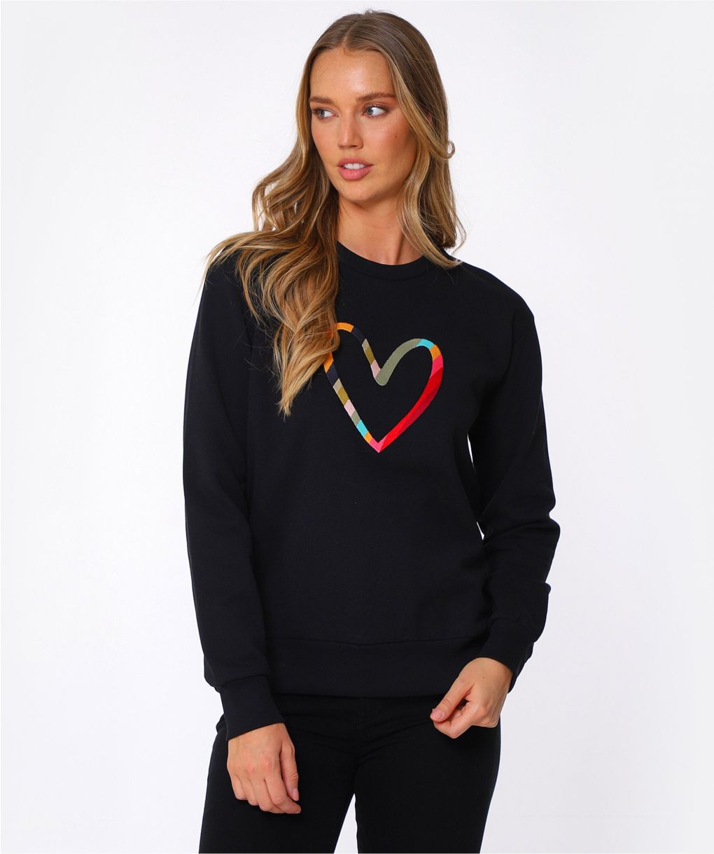 Paul Smith Black Organic Cotton Heart Sweatshirt Jules B