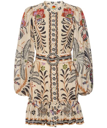 Farm Rio Sand Classic Nature Mini Dress
