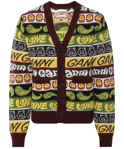 GANNI スマイリーニットカーディガン Clothing Ganni Smiley Cardigan Ganni Smiley Cardigan Size M