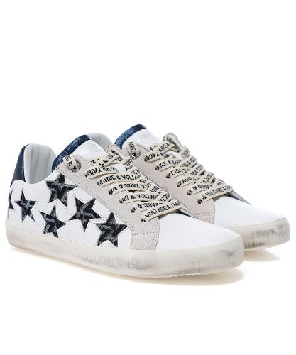 靴 ZADIG&VOLTAIRE ZADIG USED STARS CIRCUS Zadig & Voltaire White Zadig Used Star Leather Trainers | Jules B