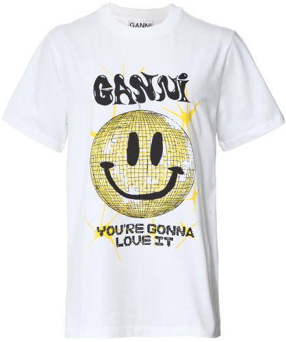 ◆人気商品◆GANNI YELLOW SMILEY RELAXED T-SHIRT(W)◆関税込◆ ☆人気☆【GANNI】☆(W) Ganni Yellow Smiley Relaxed T-Shirt☆
