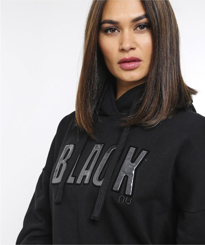 NU London Black Cropped Hoodie