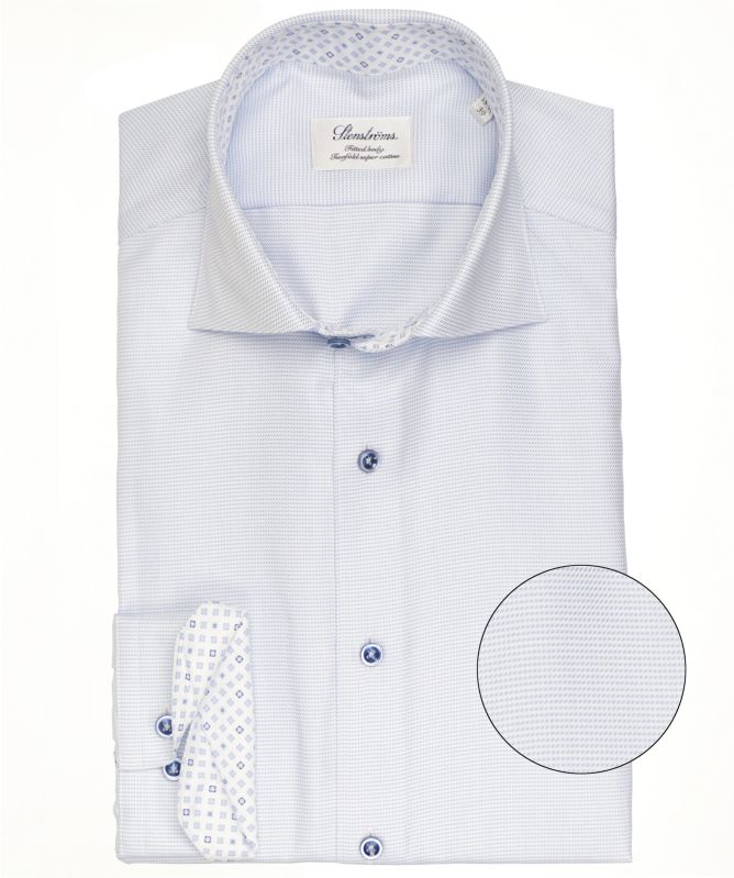 Stenstroms Fitted Body Micro Pattern Shirt