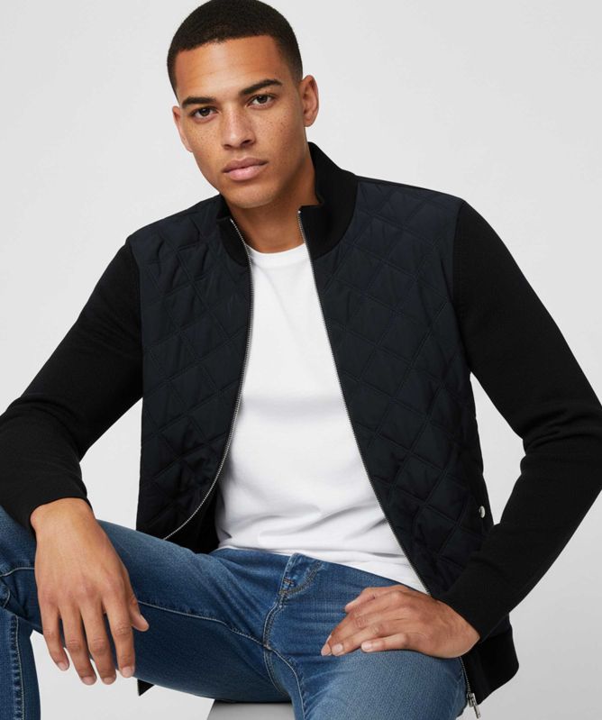 BOSS Quilted Front Zip Jacket