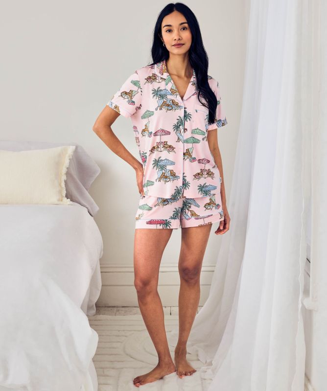 Chelsea Peers Lounging Leopards Print Short Pyjamas