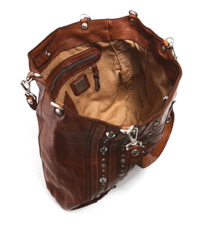 Campomaggi Studded Leather Shopper Bag