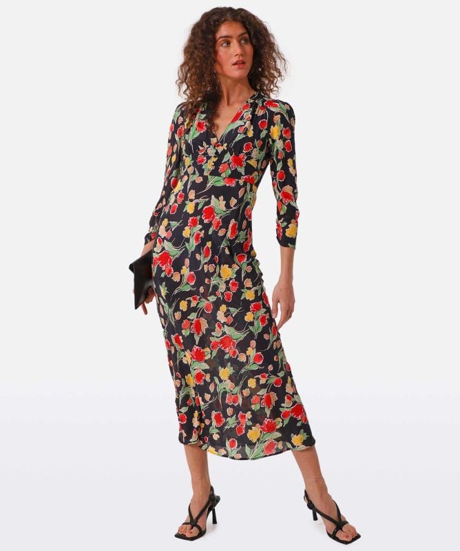 RIXO リキソー ブランド ワンピース Selma printed silk 800763 RIXO Selma Floral-Print Maxi Dress | endource