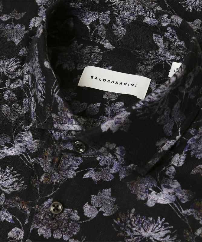 Baldessarini Linen Floral Short Sleeve Keith Shirt